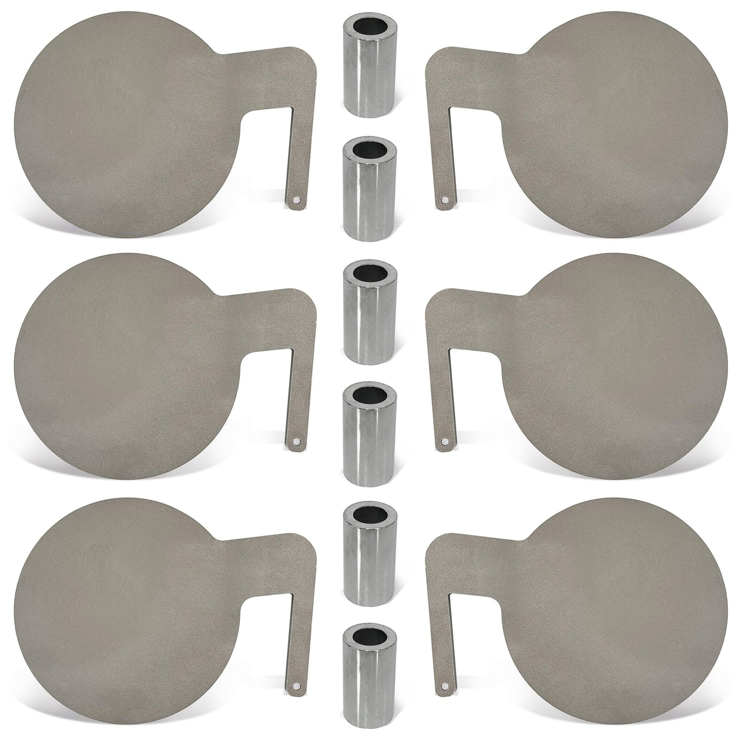 ATFLBOX 6 Pcs AR500 3/8'' Thick Steel Dueling Tree Targets, 6'' Swing Paddles DIY Shooting Target with Tubes