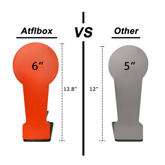 Atflbox 3/8" AR500 12.8'' Classic Popper Steel Shooting Target, 6'' Plate Auto Reset Target for Shooting Range, Suitable for Pistol, Rifle, Handgun, Shotgun, Rimfire, 2 PACK