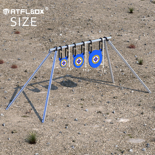 ATFLBOX 3/8'' AR500 Steel Target Combo Set, 4'' 6'' 8'' AR500 Gong Targets, Complete AR500 Steel Kit Fit for 1 Inch OD EMT Conduit