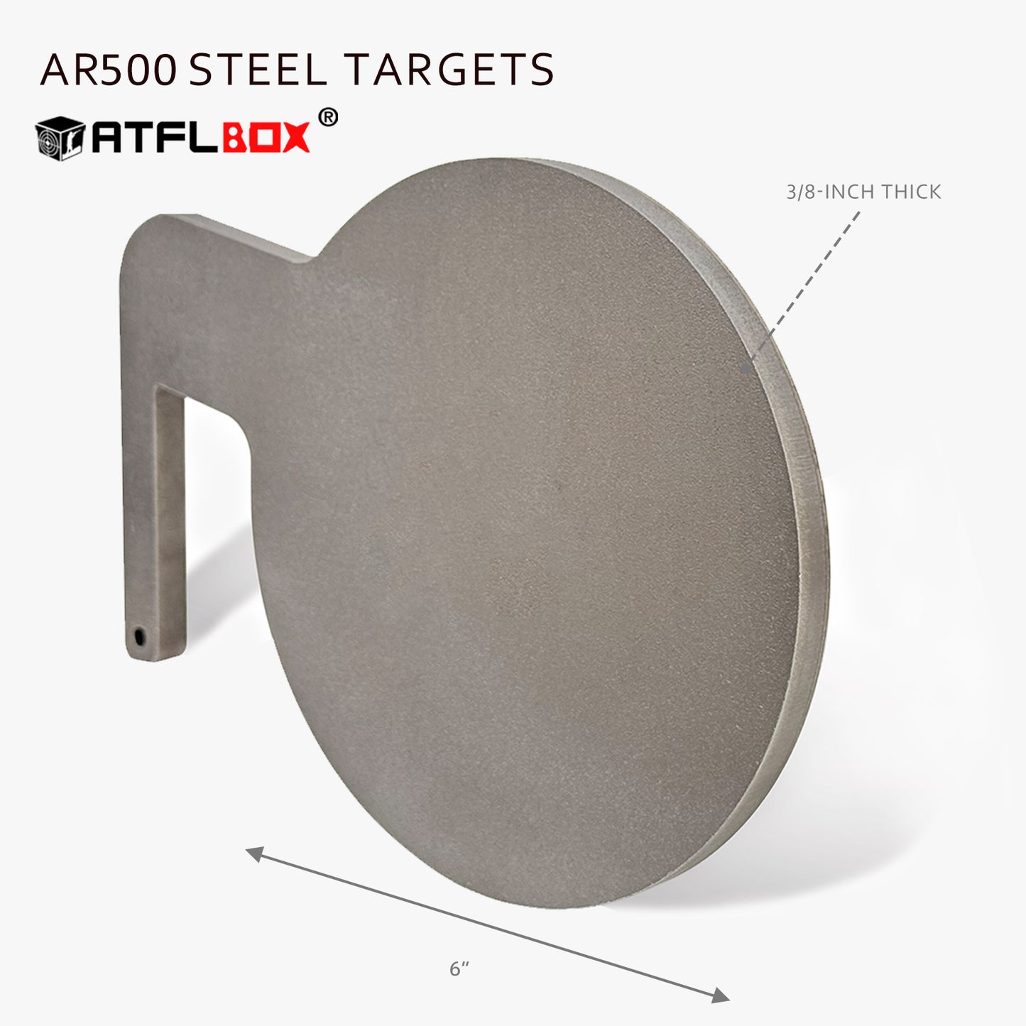 ATFLBOX 6 Pcs AR500 3/8'' Thick Steel Dueling Tree Targets, 6'' Swing Paddles DIY Shooting Target with Tubes