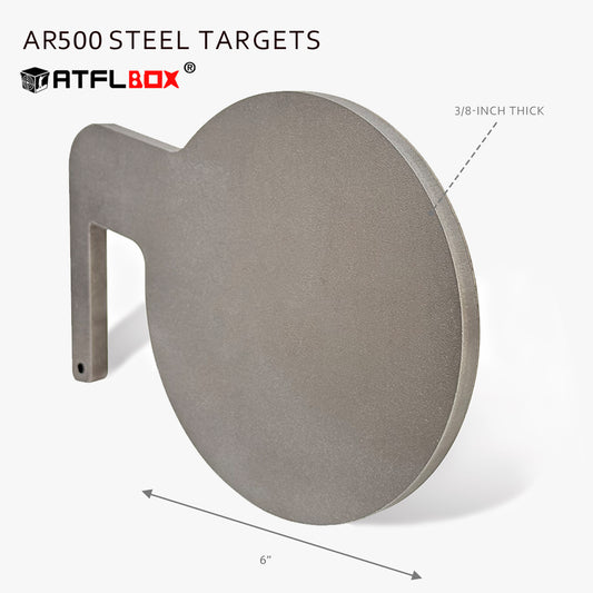 ATFLBOX 6 Pcs AR500 3/8'' Thick Steel Dueling Tree Targets, 6'' Swing Paddles DIY Shooting Target with Tubes