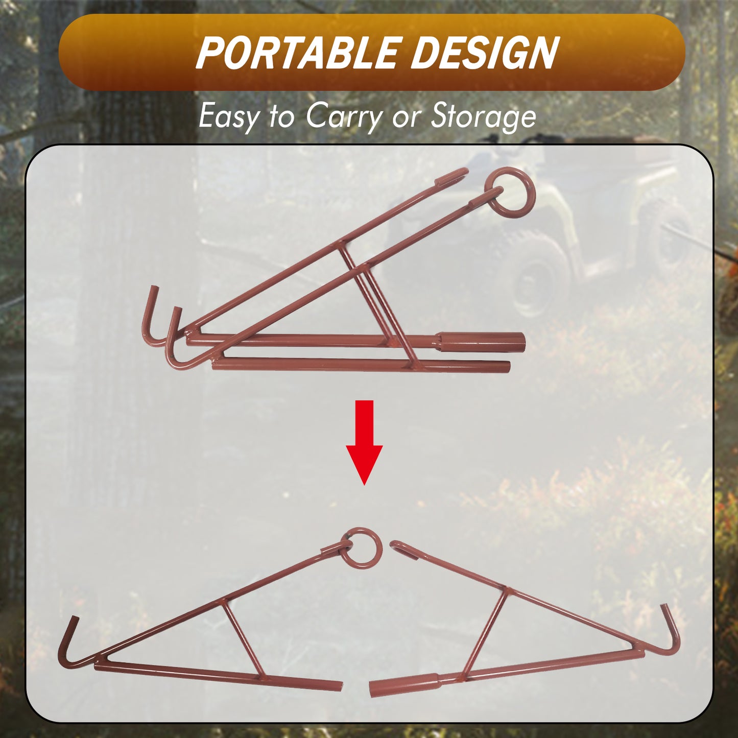 Atflbox Gambrel Game Hoist with 700lb Elk Dual Pulley Hoist Lift System and Capacity Deer Hanger, 1 Pack
