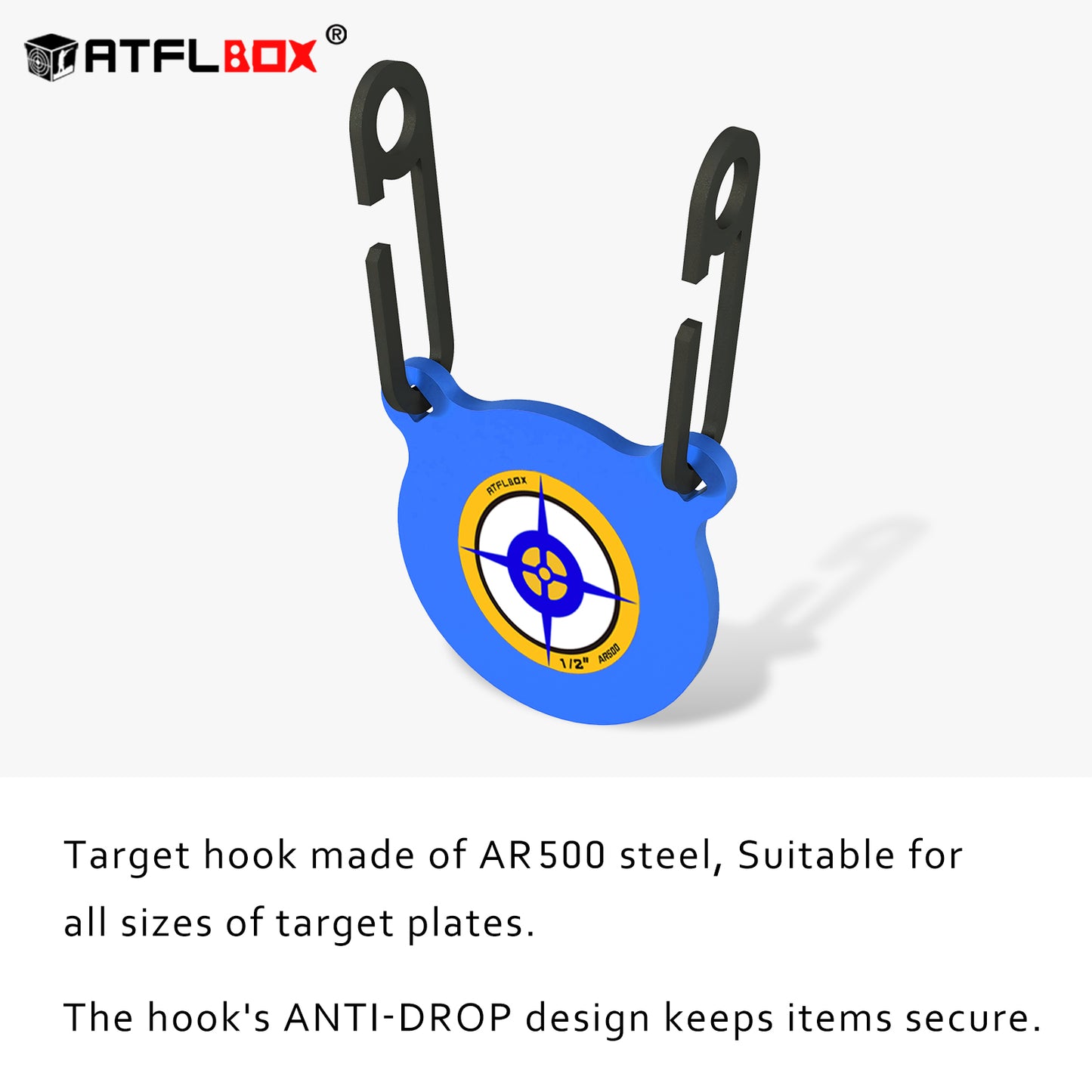 ATFLBOX 3/8'' AR500 Steel Target Combo Set, 4'' 6'' 8'' AR500 Gong Targets, Complete AR500 Steel Kit Fit for 1 Inch OD EMT Conduit