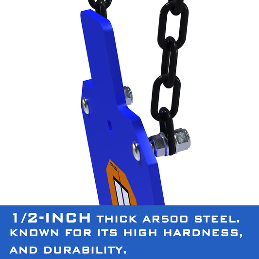 ATFLBOX 10x16 inch AR500 Steel Target for Shooting, 1/2 inch Thick Metal Target with Chain Strap Mounting Kit, High Caliber Gong Silhouette Metal Target for Precision Shooting