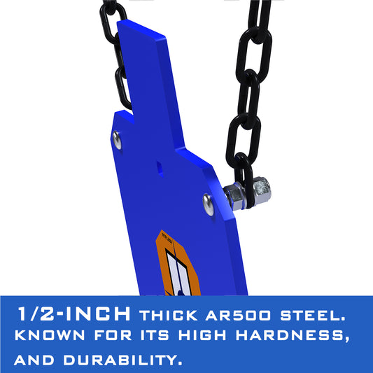 ATFLBOX 12x20 inch AR500 Steel Target for Shooting, 1/2 inch Thick Metal Target with Chain Strap Mounting Kit, High Caliber Gong Silhouette Metal Target for Precision Shooting