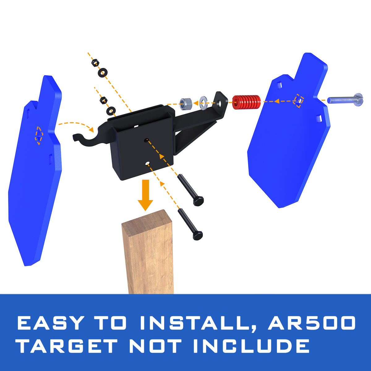 ATFLBOX 2x4 AR500 Steel Gong Target Hanger, Target Mount Bracket For IDPA/IPSC Torso Silhouette Metal Targets - 1 Pack
