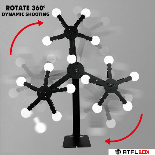 Atflbox Three Star Rotate The Metal Shooting Target Stand With 15 Steel Plates for Pistol Airsoft BB Guns