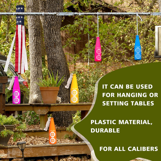 ATFLBOX Shatterproof Plastic Bottle Target for Shooting, 6 Bright Colors with Hanging Rope for Target Practice, Ideal for Indoor and Outdoor Training