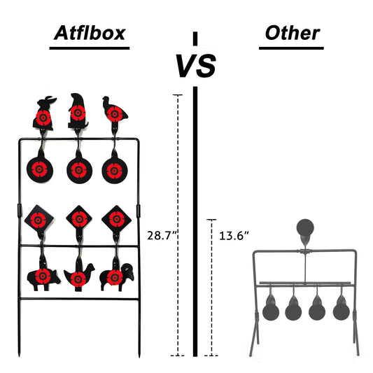ATFLBOX Pellet gun Target Animal Silhouette Heavy Metal Spinner Airgun BB gun shooting Target for Outdoor and Backyard, Rated for .177 .20 Caliber (Black)