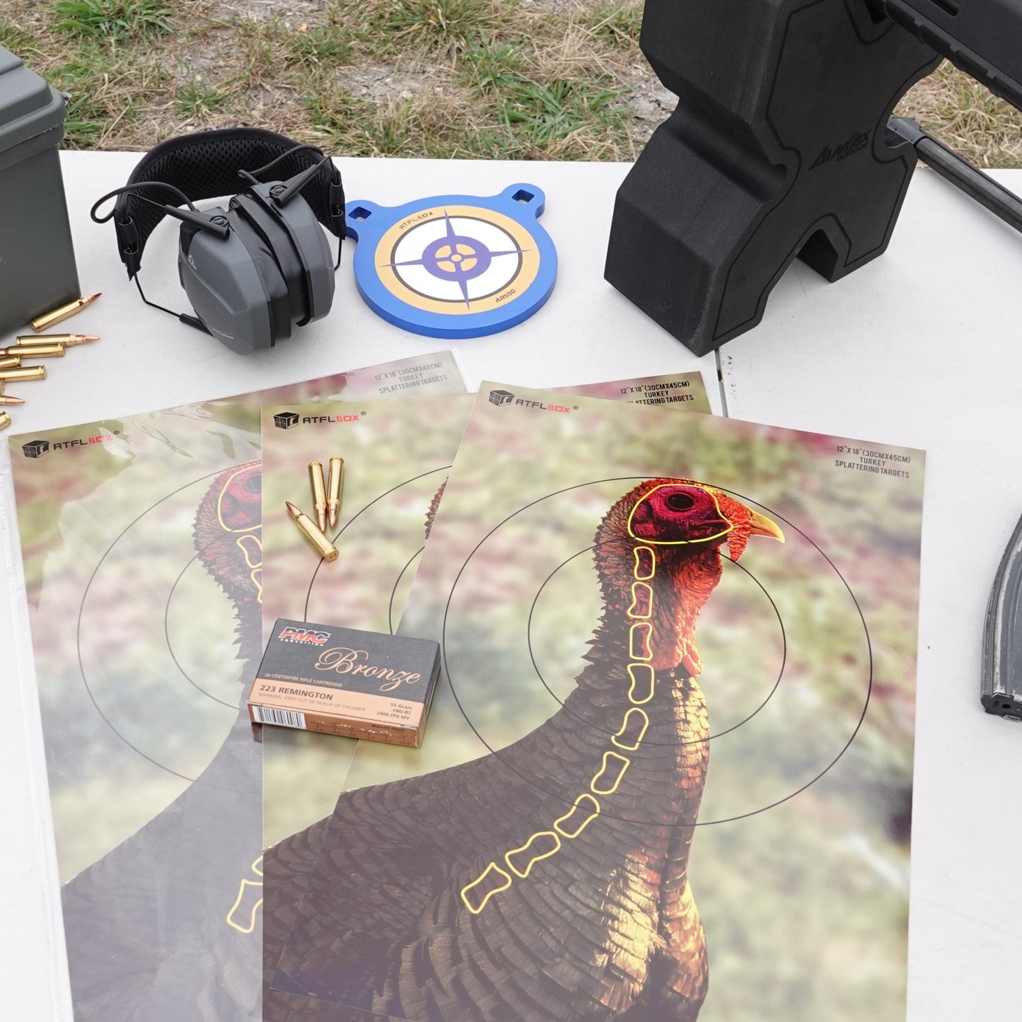ATFLBOX 20PCS 12”x18” Splatter Turkey Target Stickers for Shooting Practice, Pre-Game Realistic Animal Target, Self-Adhesive Reactive Paper Targets for Shotgun