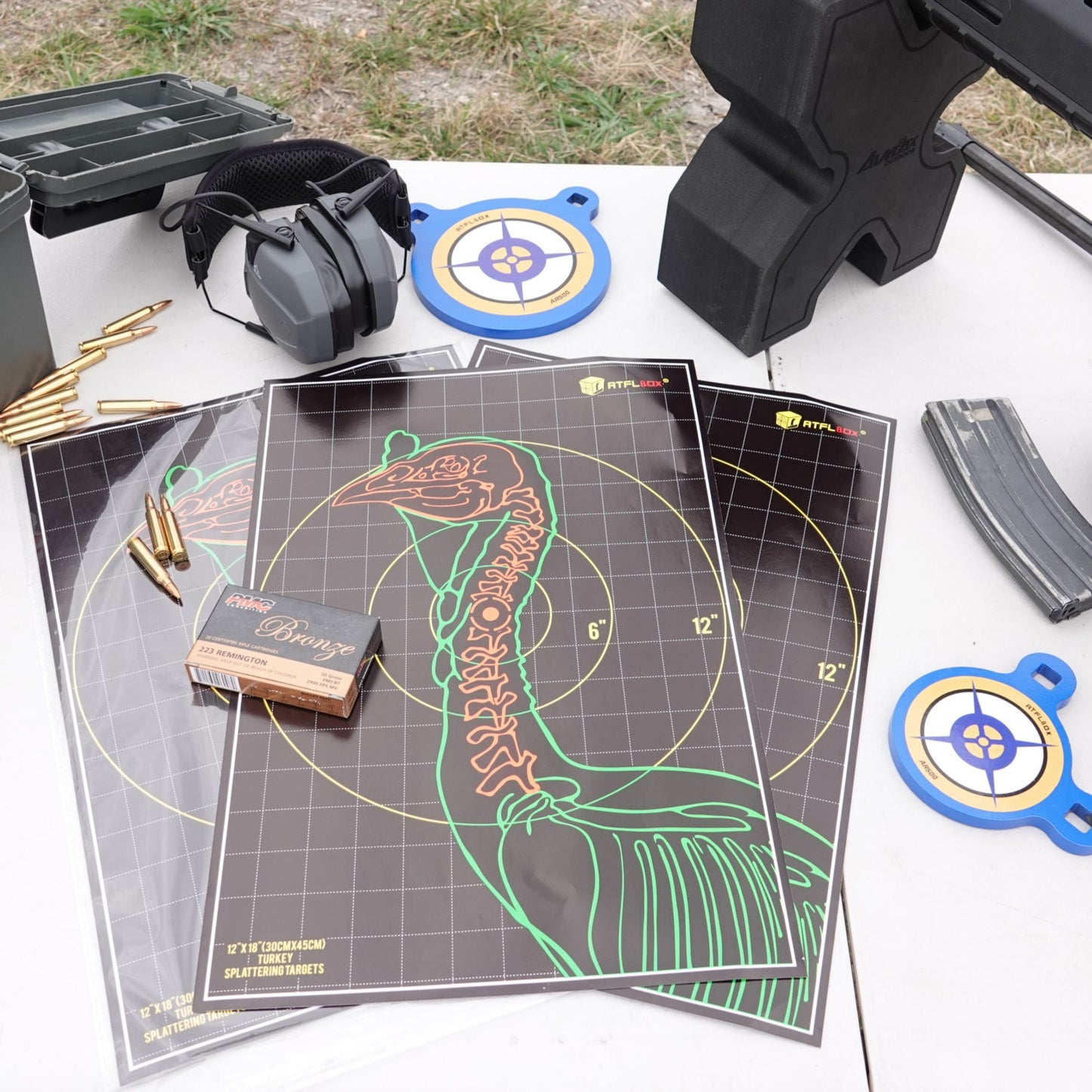 ATFLBOX 20 Pcs Splatter Turkey Targets, 12x18 Inch Adhesive Highly Visible Turkey Target Stickers for Shotgun Patterning, Splash Effect of Multiple Colors Shooting Practice