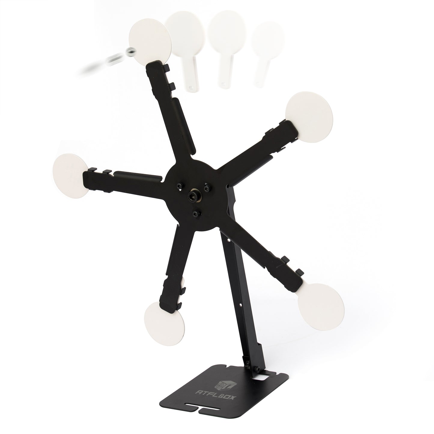 Atflbox Resetting and Rotate The Metal Shooting Target Stand with 5 Steel Plates for Pistol Airsoft BB Guns (Star)