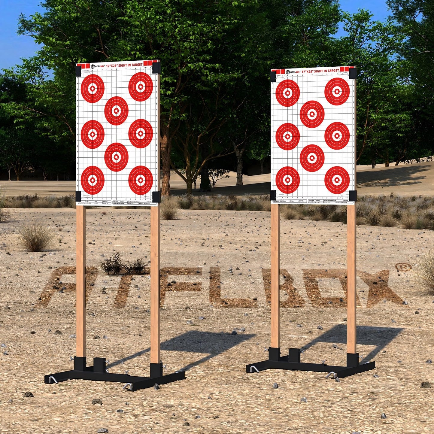 ATFLBOX Sight in Shooting Range Paper Target, 17X25 Inch High Visibility Bullseye Shooting Targets Suitable for Handgun, Rifle, Pellet Gun, Airgun, BB Guns, Airsoft (50pack)