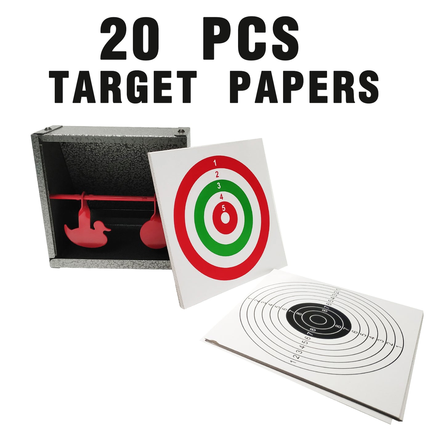 Atflbox BB Trap Target with 20pcs Paper Target and Resetting Shooting Target for Airsoft Pellet Gun Rifle BB Gun