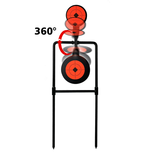 Atflbox Double Blast High Caliber Spinner Auto Reset Steel Target for Centerfire Up to .44 Magnum Outdoor Target Shooting