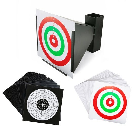 Atflbox BB Gun Trap with 50pcs Paper Target Bullet Catcher Shooting Target for Backyard, Outdoor, Indoor, Suitable for Airsoft, Rifle, Pellet Gun
