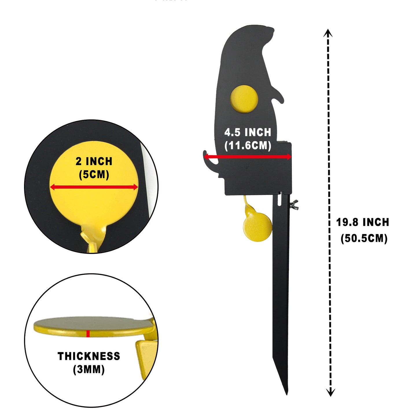 Atflbox Metal Prairie Dog Air Gun Pellet BB Guns Rimfire Resetting Target, Rated for .177 .22 Caliber Outdoor Shooting and Hunting