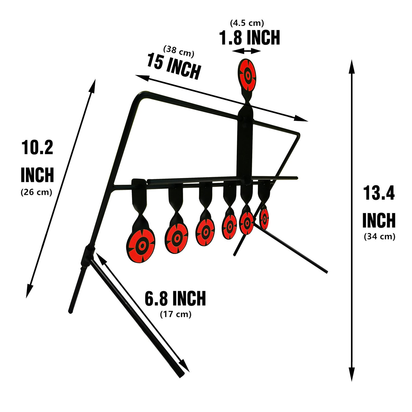 Atflbox Resetting Targets for Airgun Pellet BB Guns,6 Steel Targets for Shooting , Rated for .177 Caliber