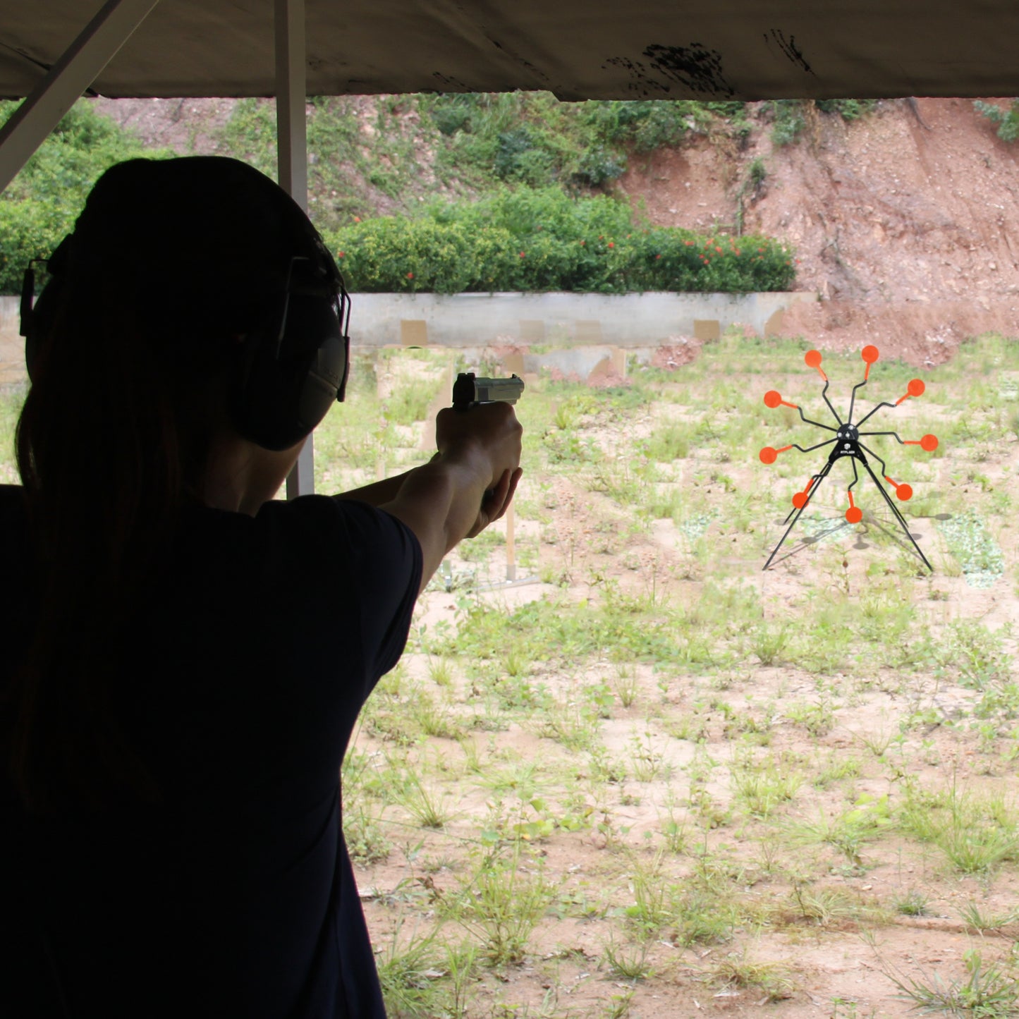 Atflbox Ferris Wheel Metal Resetting Mobile Shooting Targets for Backyard, Outdoor, Suitable for Airsoft, Rifle, Airgun