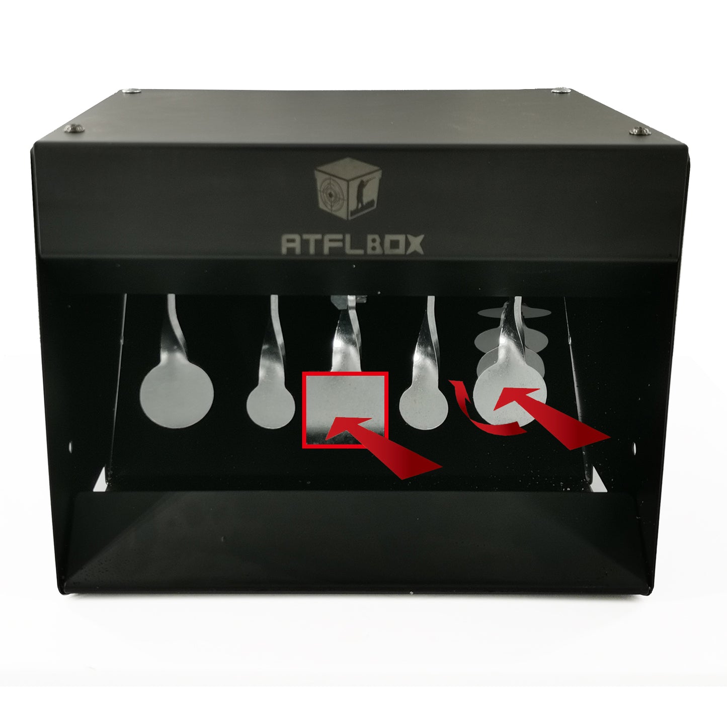 Atflbox Pellet Gun Target Trap Resets with Center Shot,Metal Bullt Trap Shooting Target for Airgun Rifle