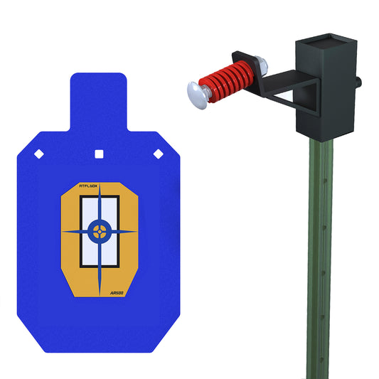 Atflbox AR500 10x16 inch Steel Target for Shooting, 1/2 inch Thick Metal Target with T-Post Target Hanger, High Caliber Torso Silhouette Metal Target for Precision Shooting