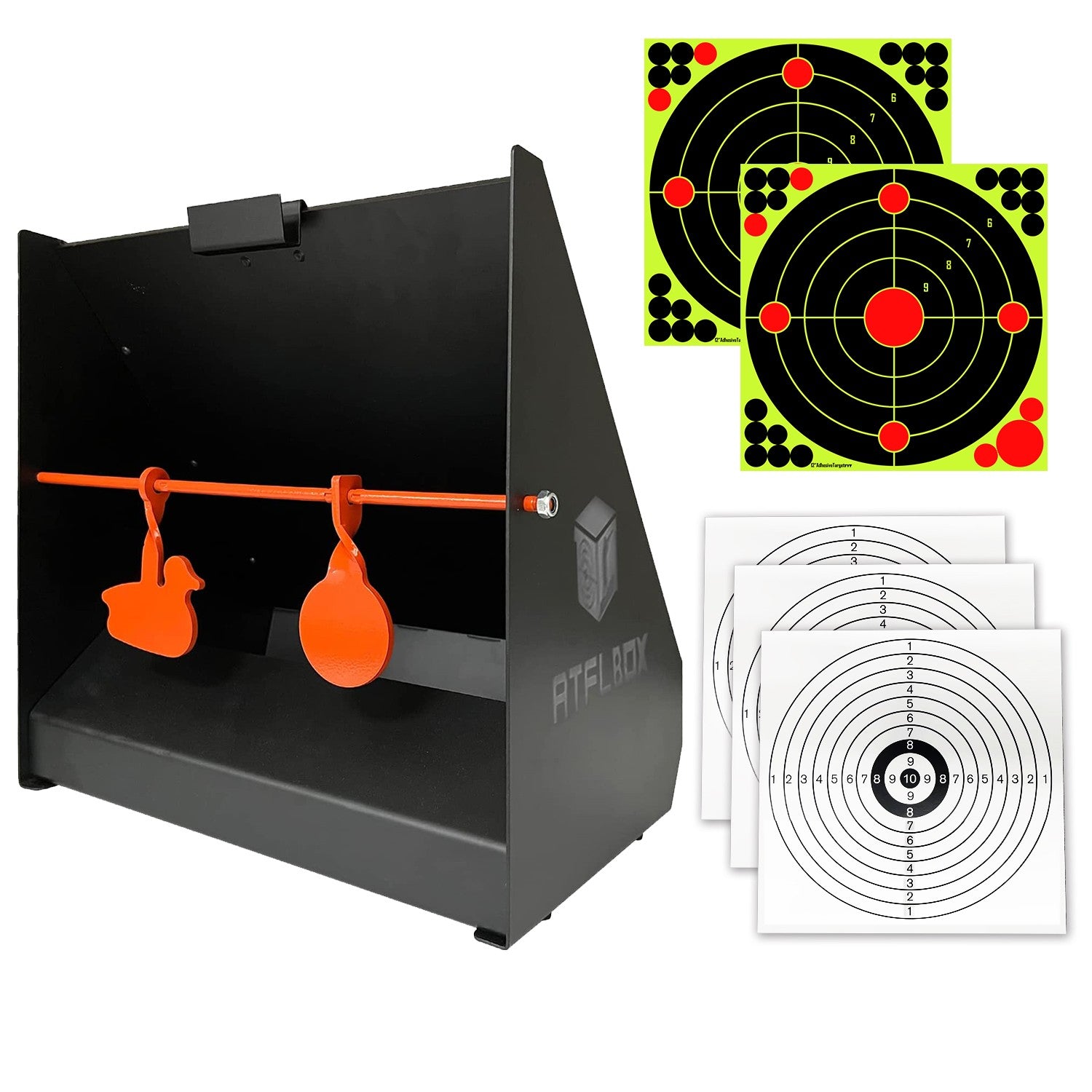Atflbox Pellet Trap Target with 12''x12'' Splatter Bullseye Paper Targ ...