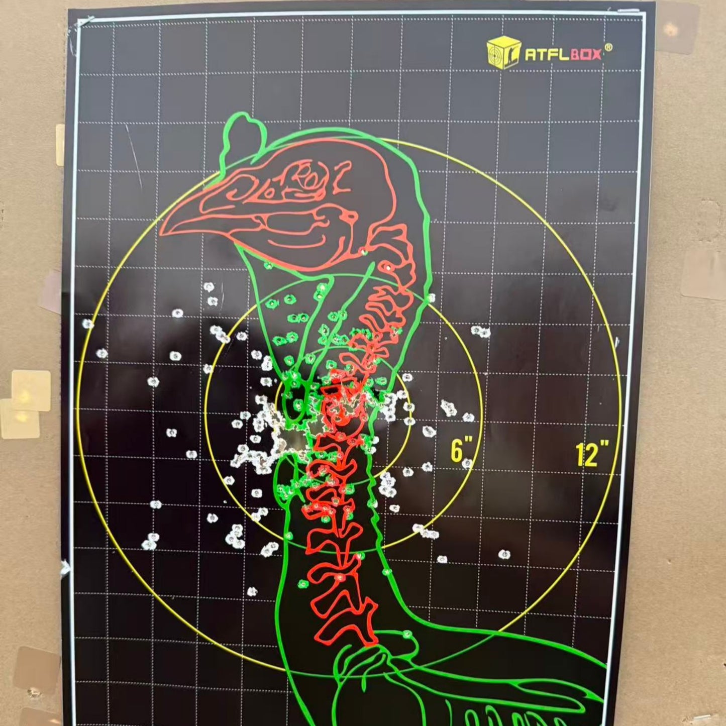 ATFLBOX 20 Pcs Splatter Turkey Targets, 12x18 Inch Adhesive Highly Visible Turkey Target Stickers for Shotgun Patterning, Splash Effect of Multiple Colors Shooting Practice