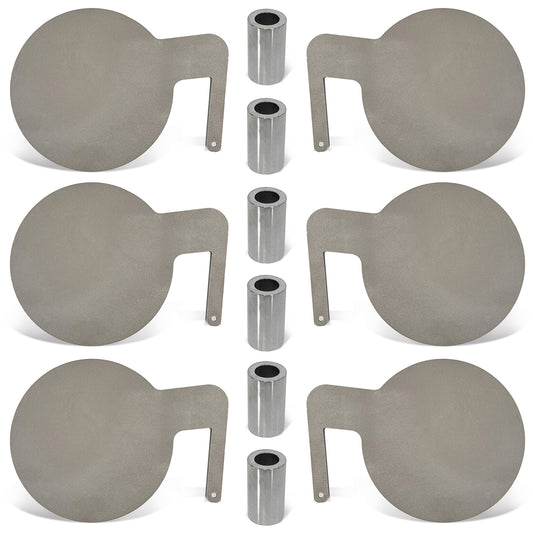 ATFLBOX 6 Pcs AR500 3/8'' Thick Steel Dueling Tree Targets, 6'' Swing Paddles DIY Shooting Target with Tubes