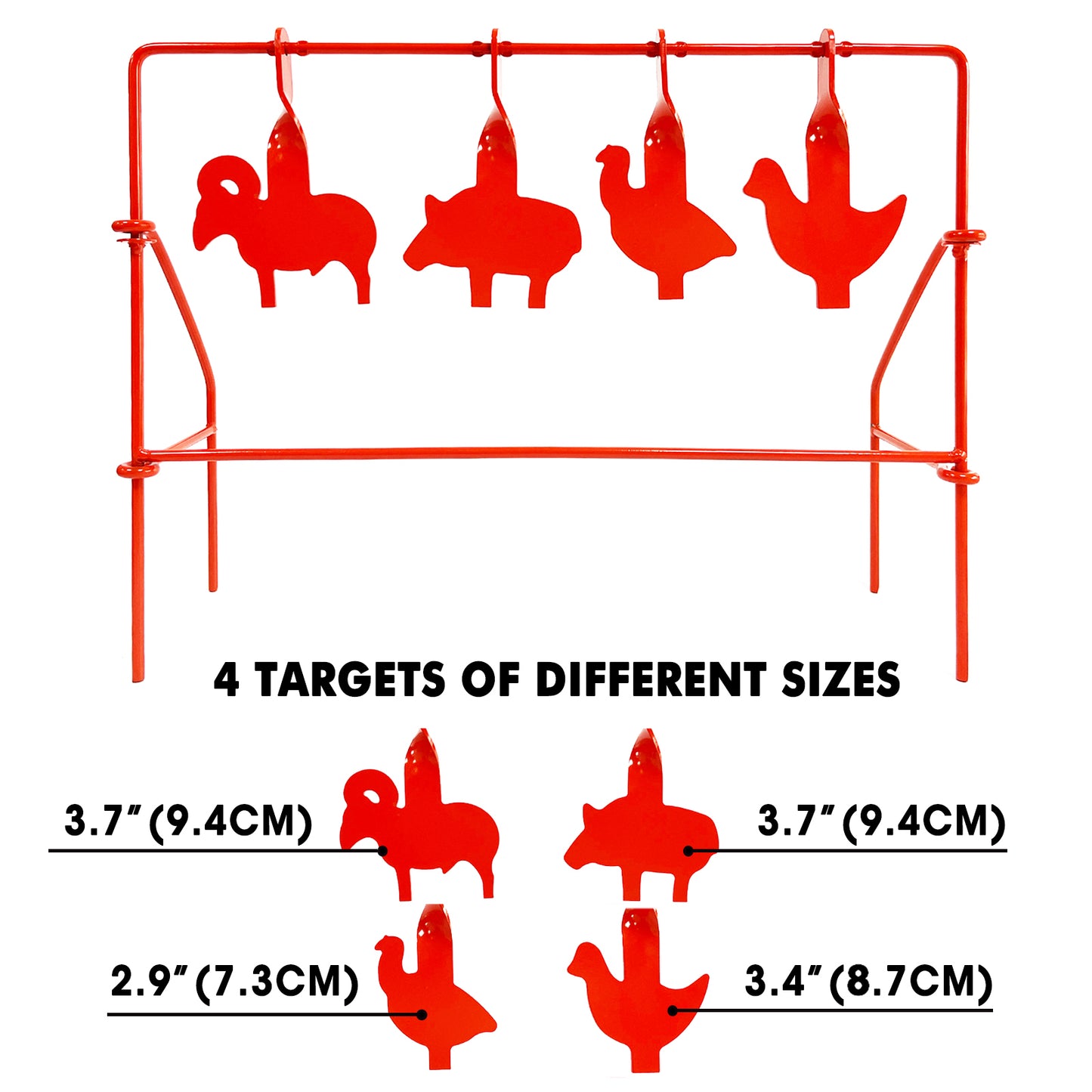 ATFLBOX BB Gun Target Animal Silhouette Heavy Metal Spinning Pellet Airsoft Shooting Target for Outdoor, Rated for .177 .20 Caliber
