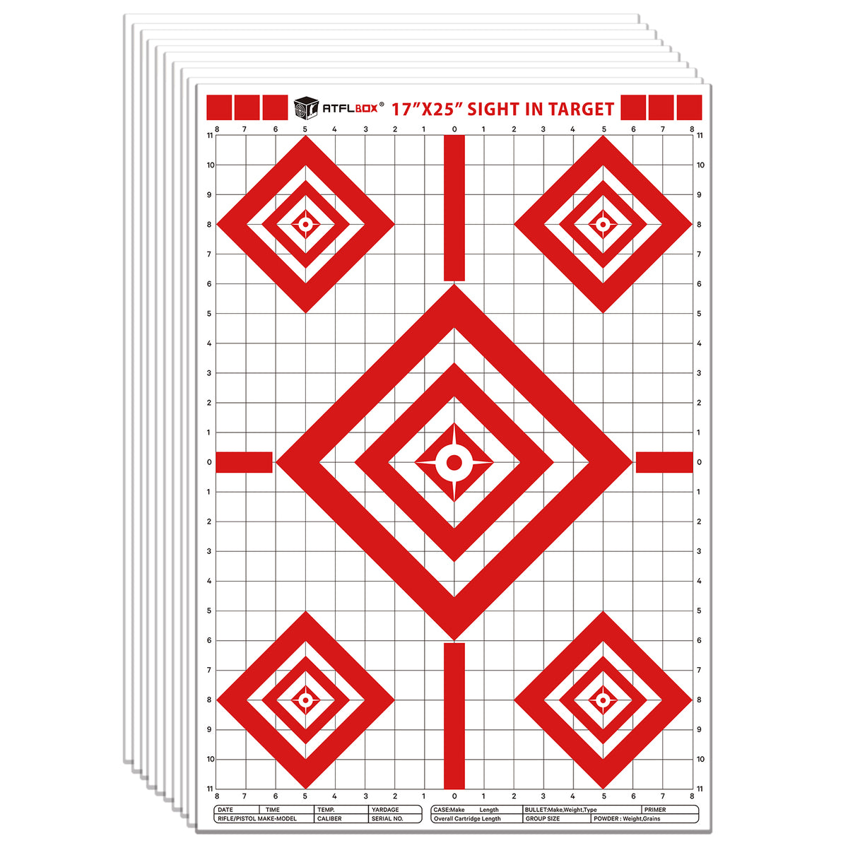5 Inch Paper Target Atflbox 50 Sheets Sight in Shooting Range Paper Target, 17X25 Inch Pap ...