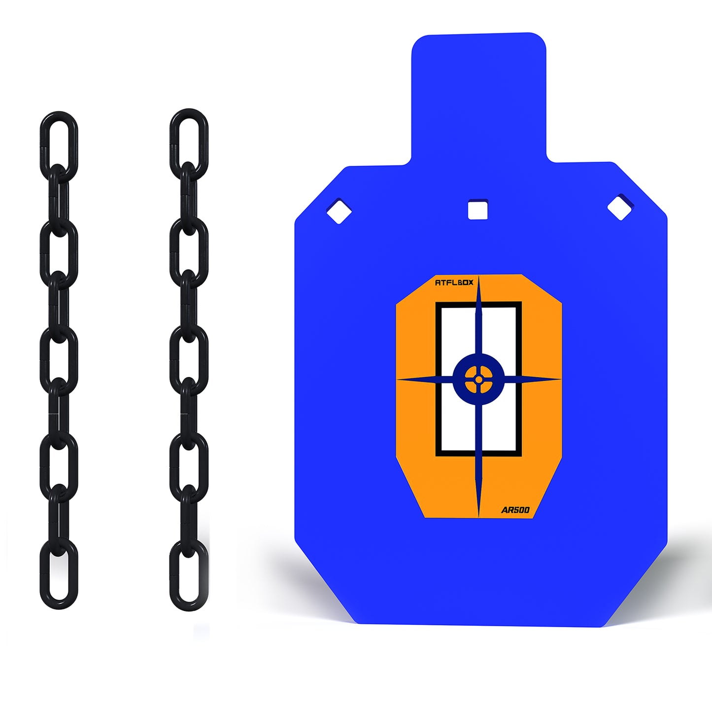 ATFLBOX 10x16 inch AR500 Steel Target for Shooting, 1/2 inch Thick Metal Target with Chain Strap Mounting Kit, High Caliber Gong Silhouette Metal Target for Precision Shooting