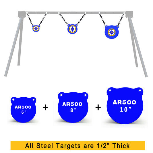 Atflbox AR500 Steel Target for Shooting, 1/2 inch Thick Metal Target with Mounting Kit, High Caliber Gong Silhouette Metal Targets for Precision Shooting