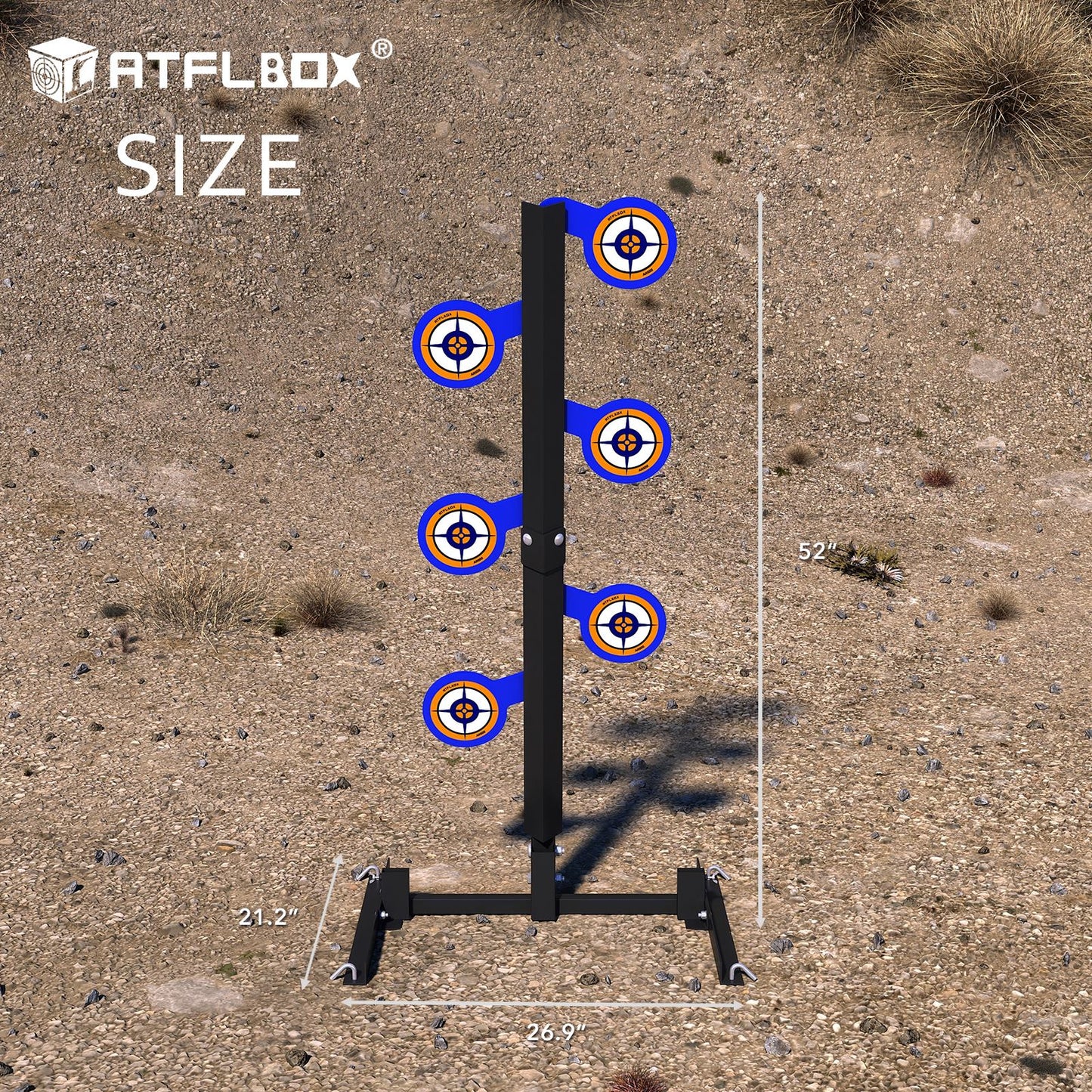 Atflbox AR500 Dueling Tree Target Kit, 6'' x 3/8'' Thickness Steel Paddles, Steel Target for Shooting Sports Competition and Training