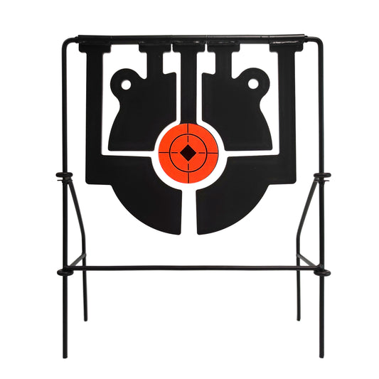ATFLBOX 5 in 1 Rimfire Resetting Target, Heavy Metal Spinning Airgun Rifles and Handguns Shooting Target for Outdoor and Backyard, Rated for .22 .25 .30 Caliber