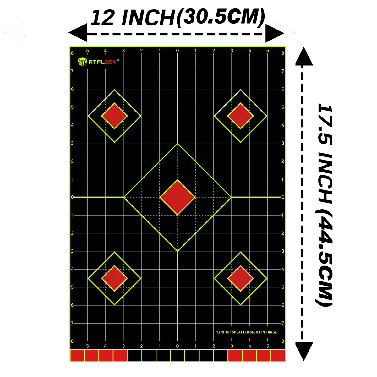 ATFLBOX 50Pack 12x18 inch Sight in Splatter Paper Target and Adhesive