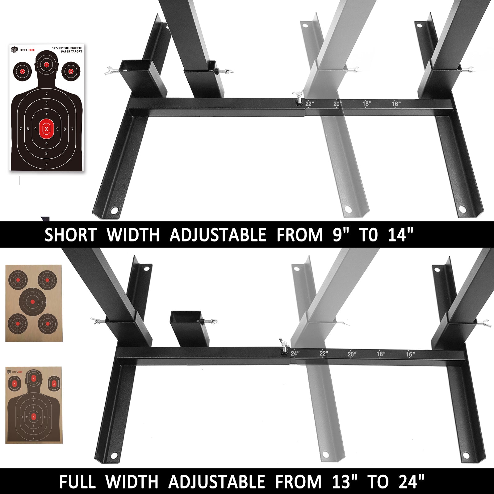Shooting Target Stand With 10pcs 16"x16" Papers Targets,Durable Paper