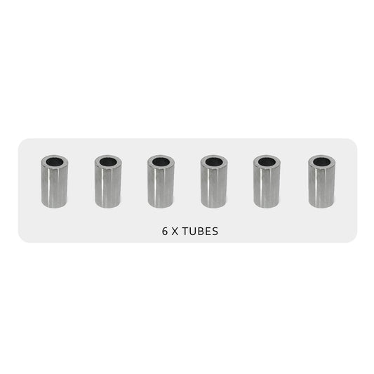 Six tubes for DIY dueling tree targets
