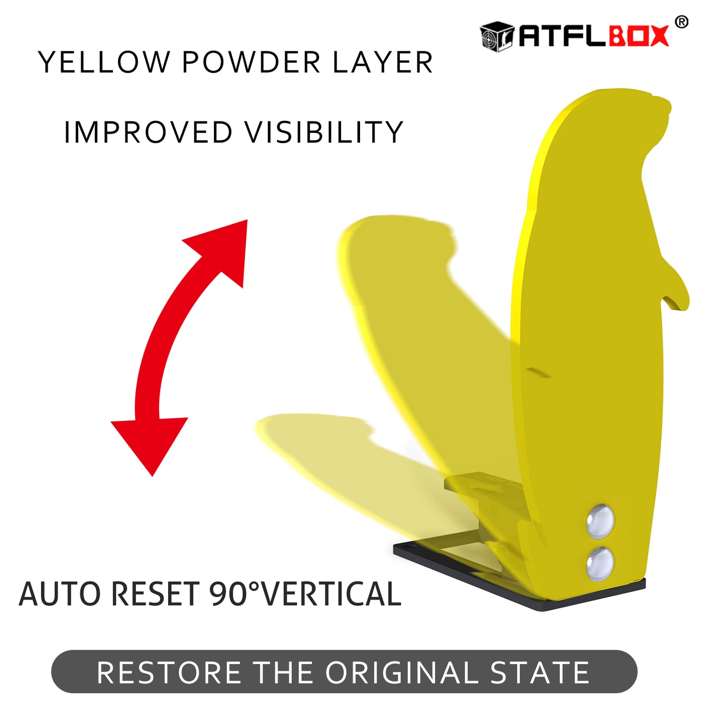ATFLBOX 3/8'' AR500 Auto Reset Target, 12.5x5.5 inch Prairie Dog Silhouette Classic Popper Steel Shooting Target for Shooting Range, Suitable for Pistol, Rifle, Handgun, Shotgun, Rimfire