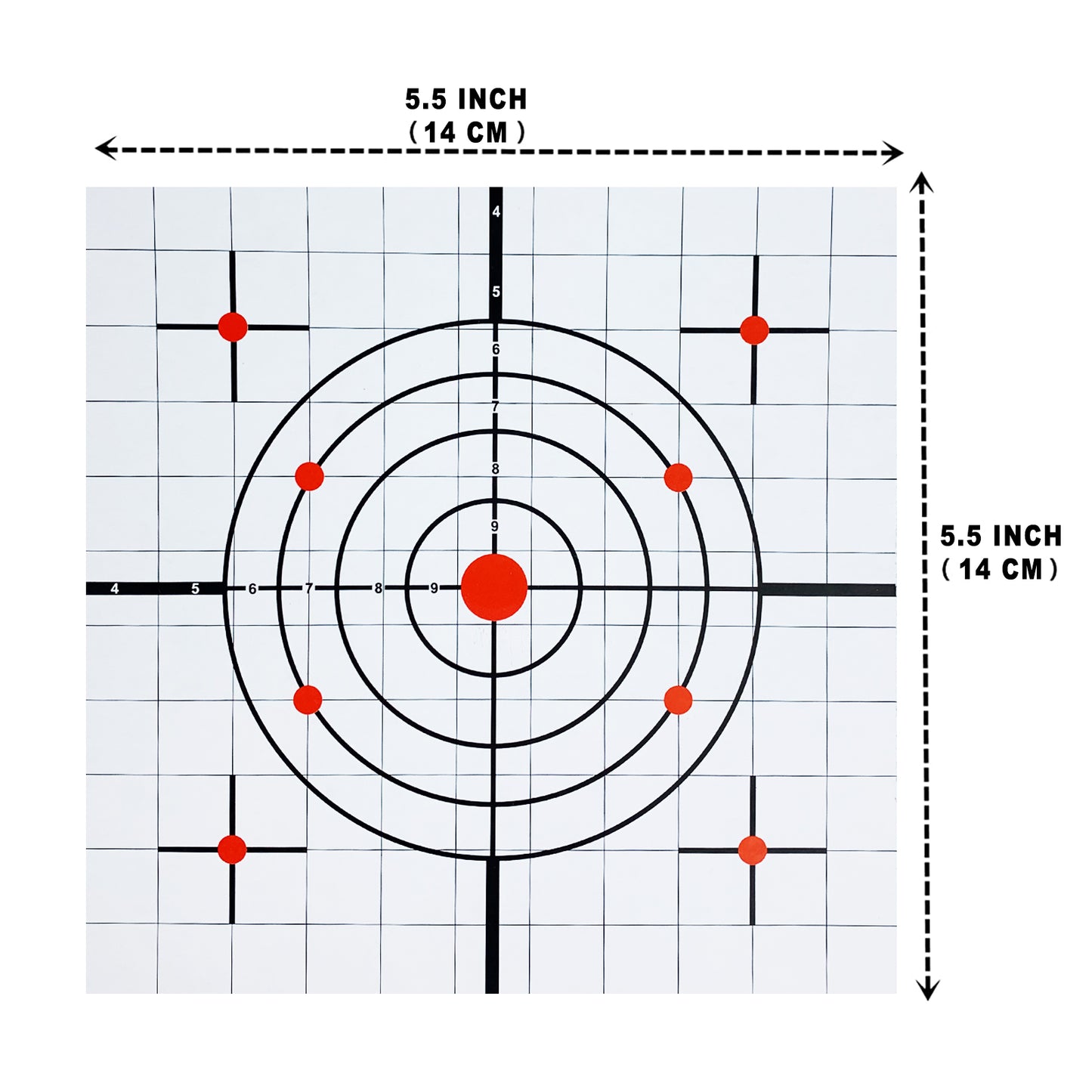 Atflbox 5.5 Inch BB Gun Target Papers for Pellet Trap Shooting Target Holder, Pack of 100(Red dot)