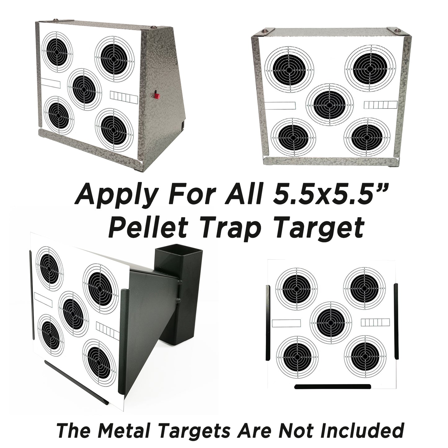 Atflbox 5.5 Inch BB Gun Target Papers for Pellet Trap Shooting Target Holder, Pack of 100(FIVE CIRCLES)