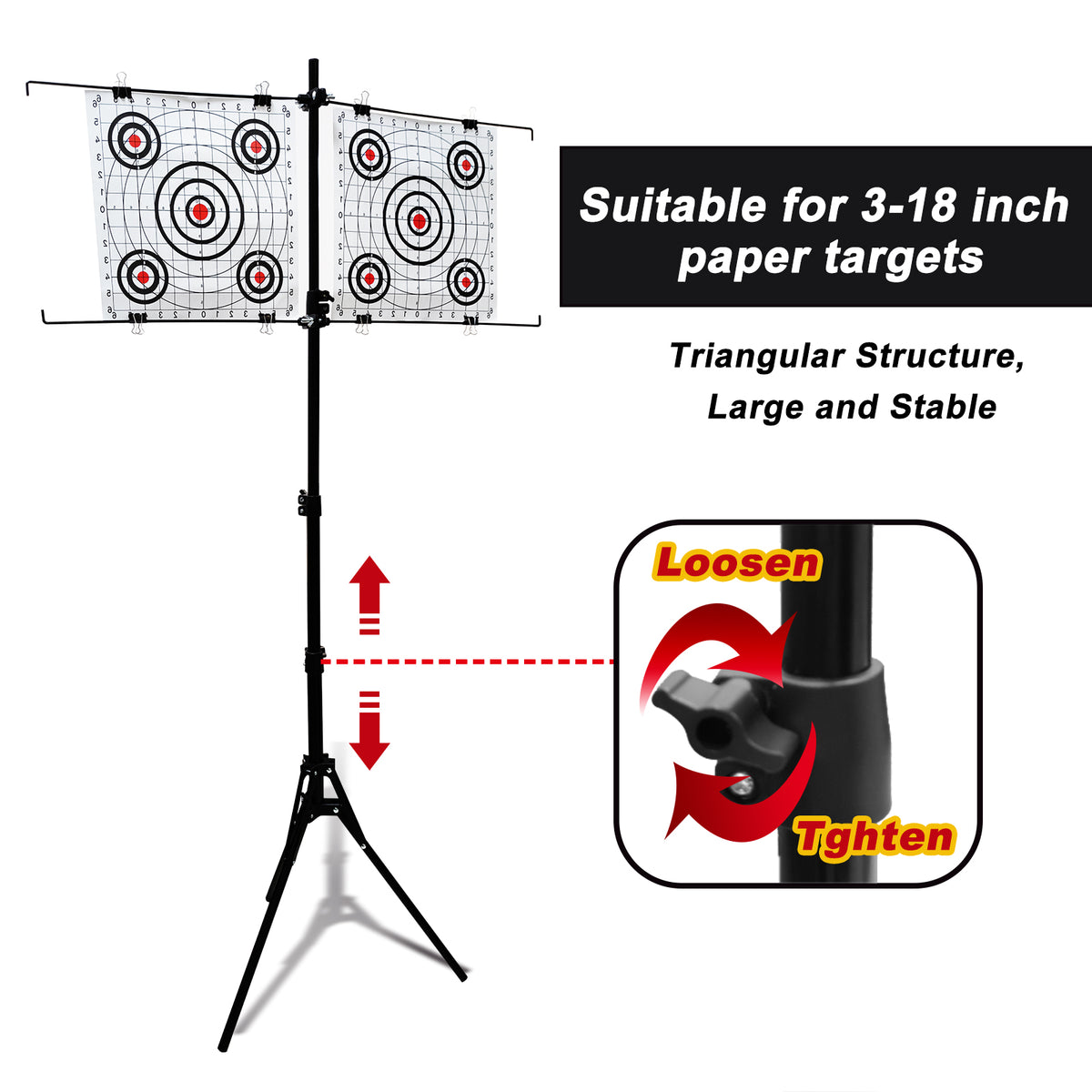 Paper Target Machine Atflbox Adjustable Paper Target holder With 10pcs Target Papers for Ou ...