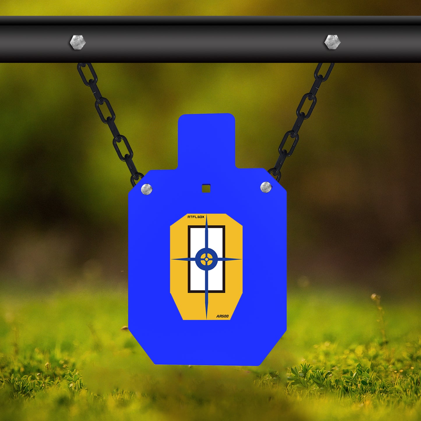 ATFLBOX 10x16 inch AR500 Steel Target for Shooting, 1/2 inch Thick Metal Target with Chain Strap Mounting Kit, High Caliber Gong Silhouette Metal Target for Precision Shooting