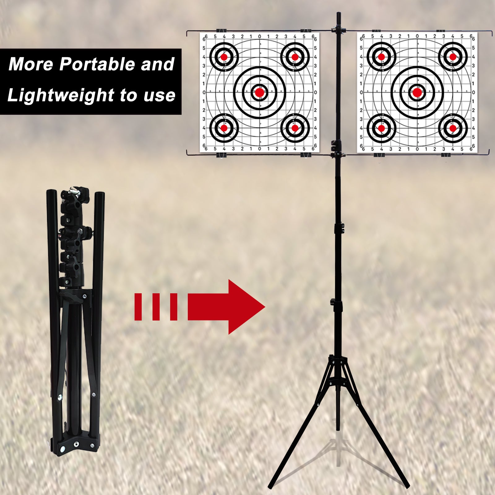 Atflbox Adjustable Paper Target holder With 10pcs Target Papers for Ou ...