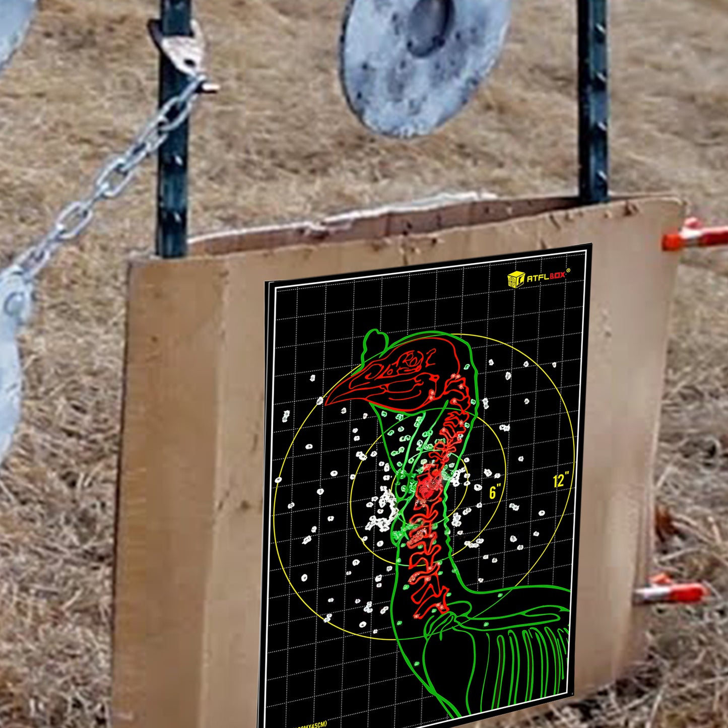 ATFLBOX 20 Pcs Splatter Turkey Targets, 12x18 Inch Adhesive Highly Visible Turkey Target Stickers for Shotgun Patterning, Splash Effect of Multiple Colors Shooting Practice