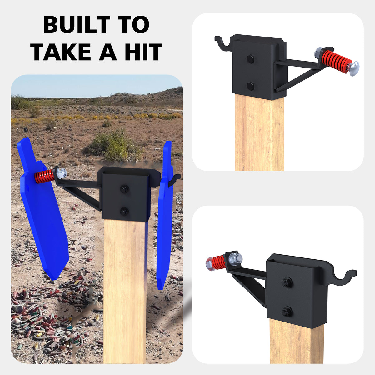 ATFLBOX 2x4 AR500 Steel Gong Target Hanger, Target Mount Bracket For IDPA/IPSC Torso Silhouette Metal Targets - 1 Pack