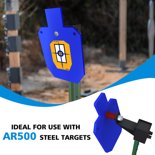 Atflbox AR500 10x16 inch Steel Target for Shooting, 1/2 inch Thick Metal Target with T-Post Target Hanger, High Caliber Torso Silhouette Metal Target for Precision Shooting