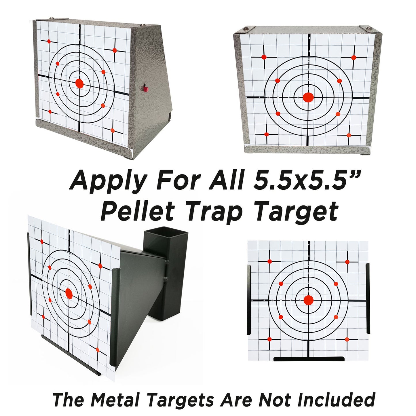 Atflbox 5.5 Inch BB Gun Target Papers for Pellet Trap Shooting Target Holder, Pack of 100(Red dot)