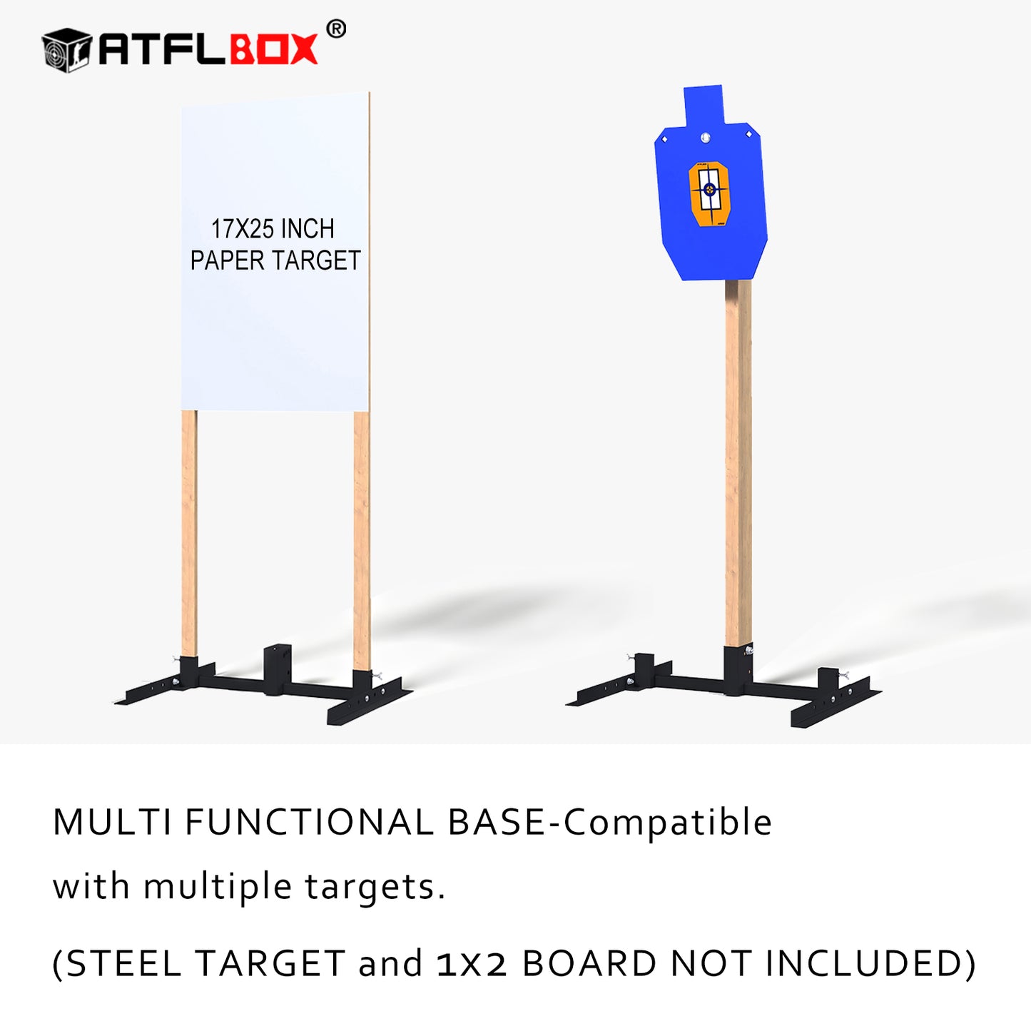 Atflbox AR500 Dueling Tree Target Kit, 6'' x 3/8'' Thickness Steel Paddles, Steel Target for Shooting Sports Competition and Training