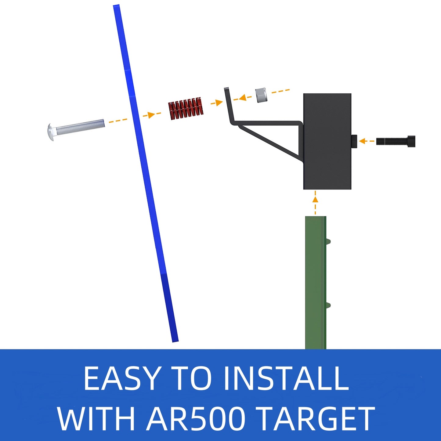 Atflbox AR500 12x20 inch Steel Target for Shooting, 1/2 inch Thick Metal Target with T-Post Target Hanger, High Caliber Torso Silhouette Metal Target for Precision Shooting