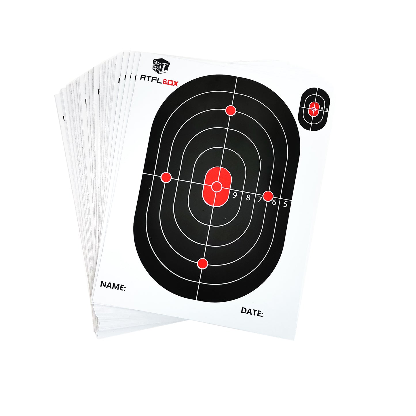 Atflbox 100PCS 7 x 9 Inch BB Gun Paper Target For Target Trap, Suitable For Airsoft, BB Gun, Pellet Gun